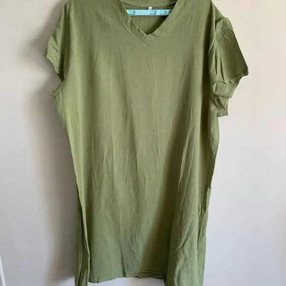 Unknown | Dresses | Womens Olive Green Oversized Tee Shirt Dress 5x Size 6  | Poshmark